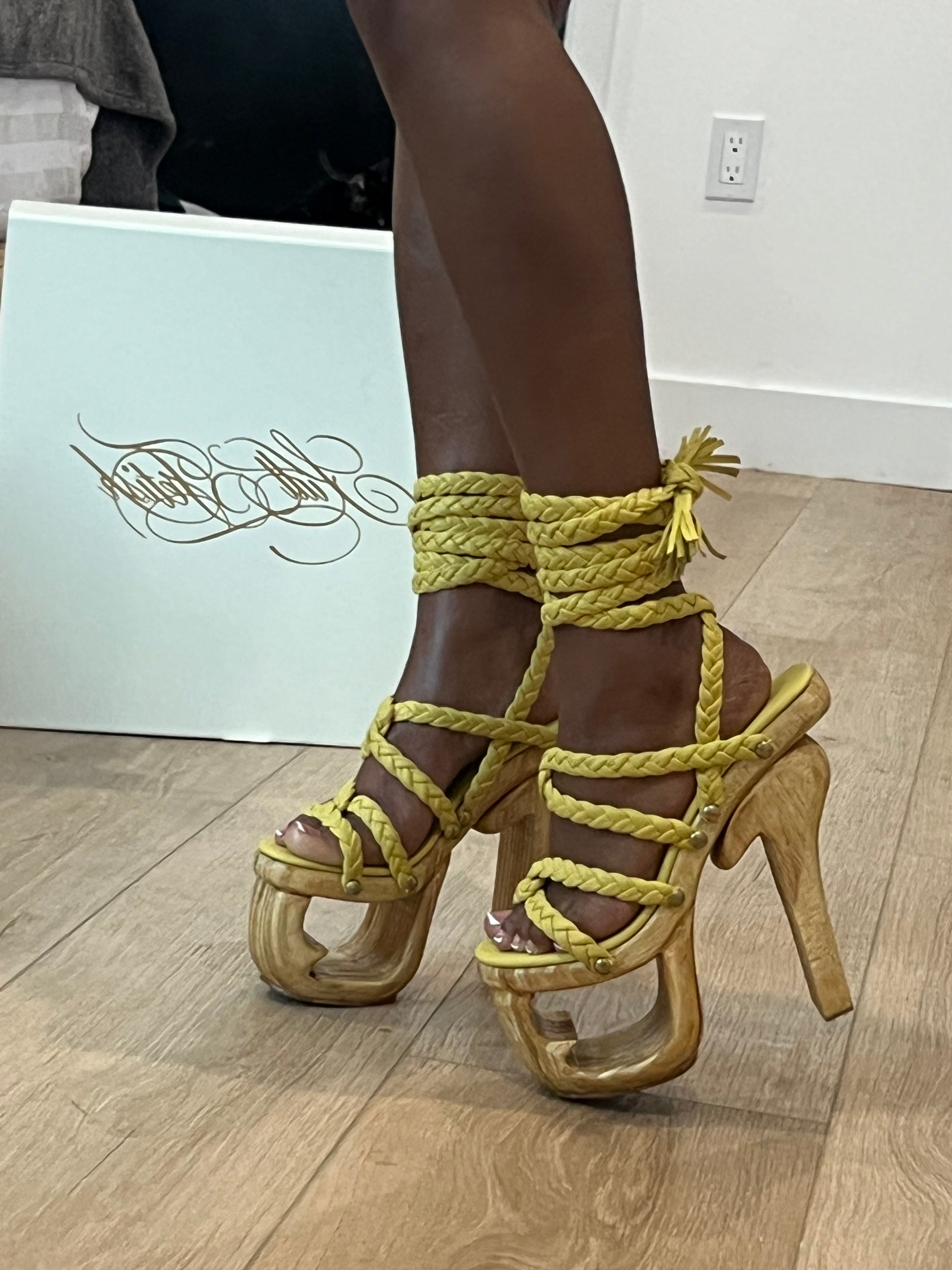 Interwoven Tassel Heel